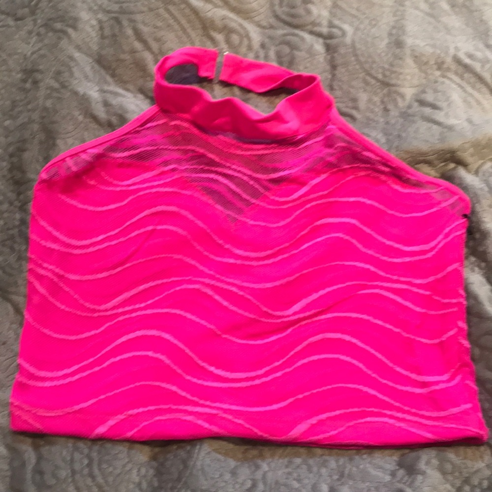 Bright pink cropped dance top